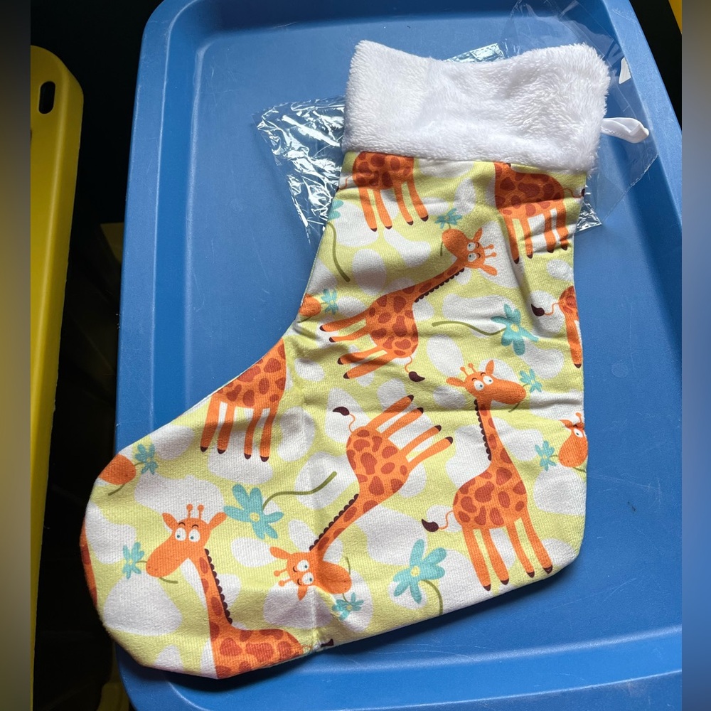 Giraffe Print Christmas Stocking